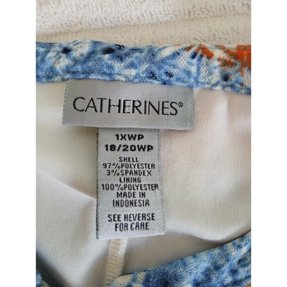 Catherines Tunic 18/20WP Mesh Abstract Lined Shark Bite Hem 3/4 Sleeves Boho - Picture 14 of 14